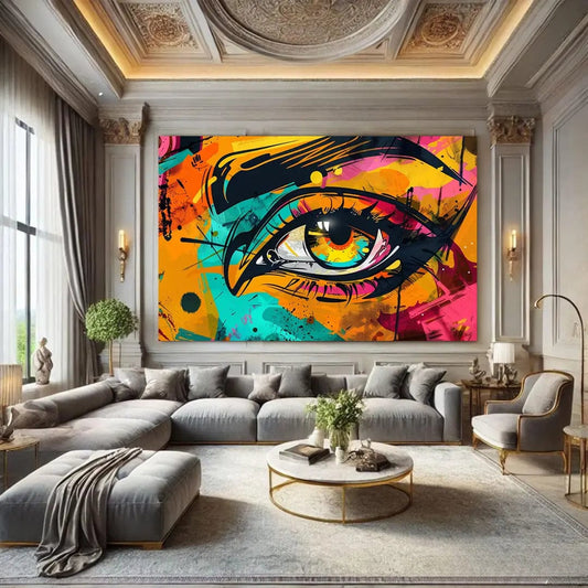 Toiledart Toile 40x30 Tableau oeil pop art style graffiti