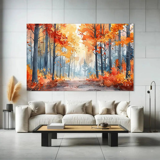 Toiledart Toile Tableau déco forêt d'automne